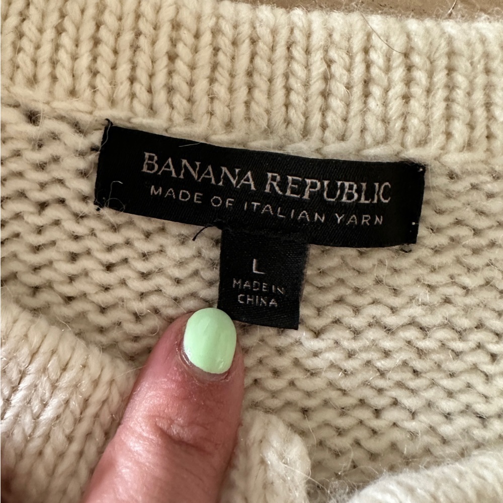 BANANA republic drama coat cocoon wool blend cream size large - Picture 4 of 8